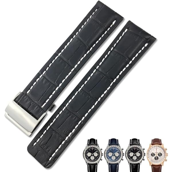 Amazon.com: 22mm/24mm Leather Strap Watch Band Deployment Clasp