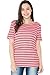 Smallshow Women's Maternity Nursing Top Short Sleeve Stripe Breastfeeding T-shirt (L)