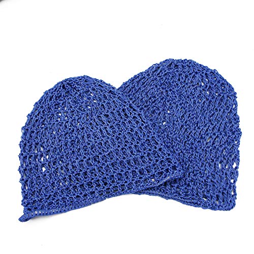Monrocco 3 Pack Women Mesh Hair Net for Sleeping Crochet Hairnet (Blue) - Thumbnail 3