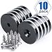 1.26"D x 0.2"H Black Epoxy Coated Neodymium Disc Countersunk Hole Magnets. Strong Permanent Rare Earth Magnets with Screws - Pack of 10 primary