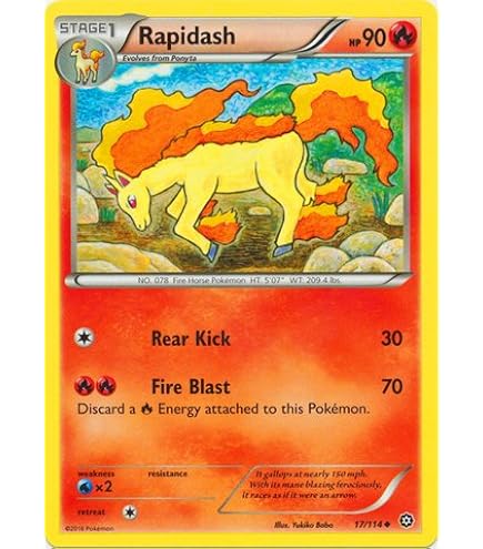 1995 rapidash pokemon card value 1995 Rapidash 44/64 Pokmon Card