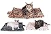 Downtown Pet Supply Thermal Cat Bed - Insulated Cat Mat with Aluminum Film & Sherpa Backing - Washer Safe Faux Fur Cover - Self-Warming Nap - Regular - Animal Print Beige - 22 x 19in