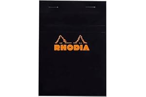 Rhodia 80 Sheet Graph Notepads, 4 by 6", Black