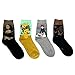 KONY Women's 4 Pack Cotton Art Painting Patterned Casual Novelty Crew Socks, Artist Masterpiece Design - One Size 6-9 (Painting 1 - 4 Pairs)