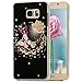 Mavis's Diary Galaxy Note 5 Case 3D Handmade Bling Crystal Lovely Butterfly Special Fashion Champagne Rose Pattern with Shiny Sparkle Diamond Hard Cover Clear Case for Samsung Galaxy Note 5 N9200