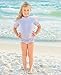 RuffleButts Periwinkle Blue Seersucker Ruffled Rash Guard Bikini - 6-12m