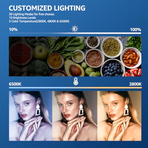 LED Photography Lighting Kit, NiceVeedi 2-Pack 8” Portable Video Light with Adjustable Tripod Stand, 2800K-6500K Dimmable Softlight Studio Light for for Zoom, Game Streaming, YouTube