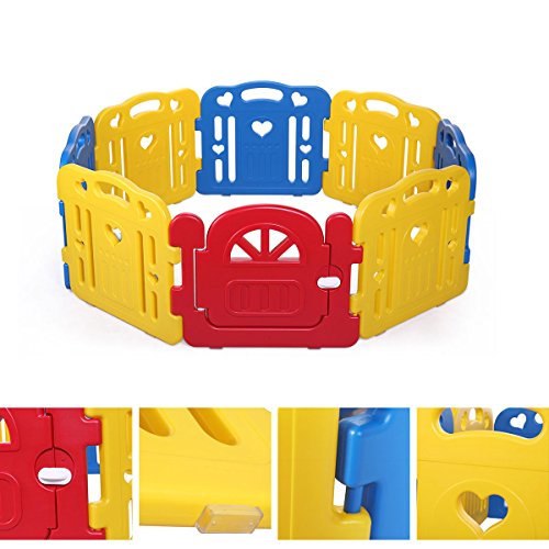 JAXPETY Baby Playpen Kids Playpen, Baby Play Yards Fence 8 Panel