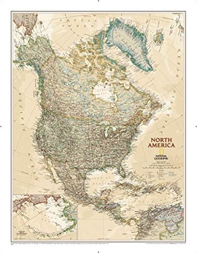 Amazon.com: National Geographic North America Wall Map - Classic