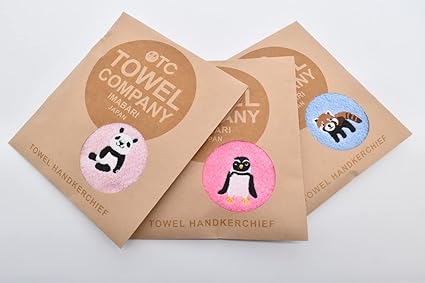Amazon Towel Company タオルハンカチ アニマルパレード 3種類セット パンダ ペンギン レッサーパンダ 刺繍入り 手作り 今治ブランド認定 子供 キッズ ハンカチ 入園 入学 プレゼント タオルセット ホーム キッチン オンライン通販
