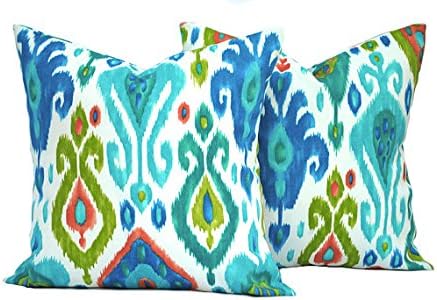 Amazon Com That Dutch Girl Two Ikat Indoor Outdoor Pillow Covers