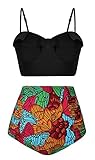 Angerella Women Vintage Polka Dot High Waisted Bathing Suits Bikini