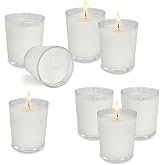 72 Pack Warm White Unscented Clear Glass Filled Votive Candles, Hand Poured Wax Candle Ideal Gifts for Aromatherapy Spa Weddings Birthdays Holidays Party