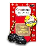 Crenstone Santa's Naughty List Gift Set: Lump of Coal in Gift Bag & Naughty List Button