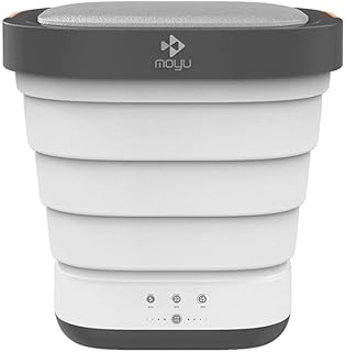 DjfLight Tragbare Mini-Faltwäschewaschmaschine, Eimer-automatische Hauptreise-selbstfahrende Ausflug-Unterwäsche-Faltbare Waschmaschine und Trockner,White