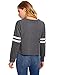 SweatyRocks Women's Striped Long Sleeve Crewneck Crop Top Sweatshirt Dark Grey S