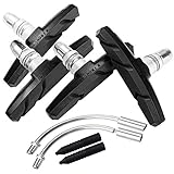 BASEEING Bike Brake Pads Brake Kit Brake Shoes Pads Cable Guide Protector 8 in One 70mm Bicycle V-Brake Pad Set Work with All Shimano Sram MTB V-Brake System 2pairs(4pcs) (Black)