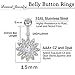 Besteel 9 Pcs 14G Stainless Steel Dangle Belly Button Rings for Women Girls Navel Rings CZ Body Piercing Sliver-Tone