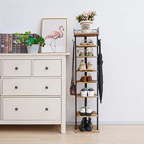 Xcosrack 8 Tier Shoe Rack Plant Stand Vertical Shoe Storage Organizer