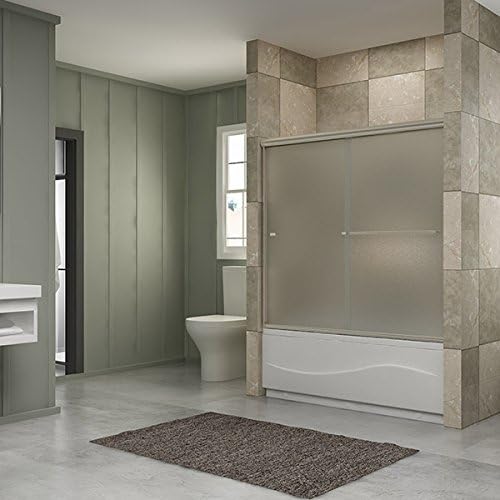 SUNNY SHOWER Model B020. Bypass Frameless Sliding Bathtub Doors. 60