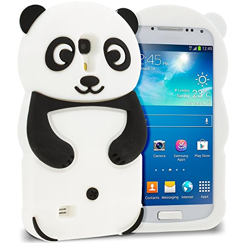 Galaxy S4 Mini Case, TechSpec(TM) Black Panda Silicone Design Soft Skin Case Cover for Samsung Galaxy S4 Mini i9190
