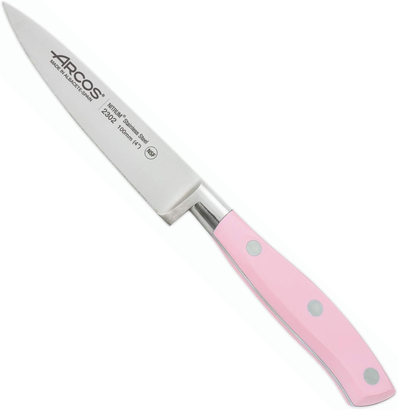 Arcos Series Riviera Paring Knife-Blade Nitrum Forged Stainless Steel 100 mm (3.94 Inch) -Handle Polyoxymethylene (POM) Rose Colour, ands Plastic