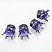 OTOSTAR Pure Handmade Bling Bling Rhinestones Tire Valve Stem Caps 4 Pack (Black/Dark Purple)