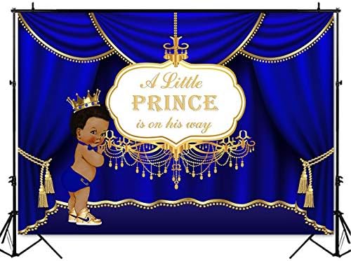 Mocsicka Royal Blue Prince Backdrop Royal Curtain Baby Shower