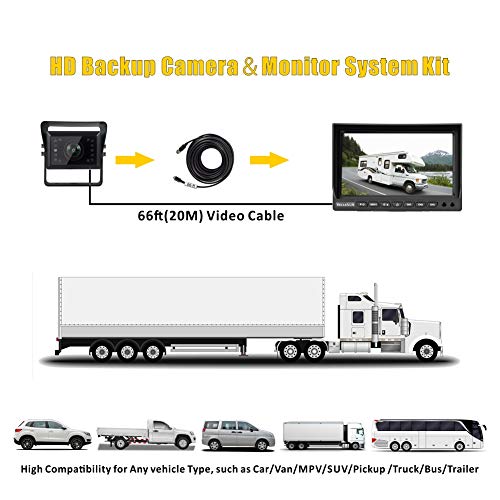 Backup Camera for RV Trucks, VECLESUS VMH 1080P Wired Backup Camera Kit