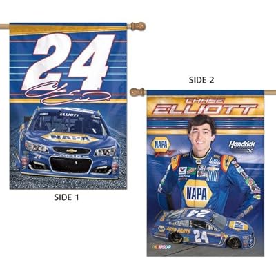 Chase Elliott 2 Sided NASCAR Vertical House Banner Flag 2017 NAPA Race Car