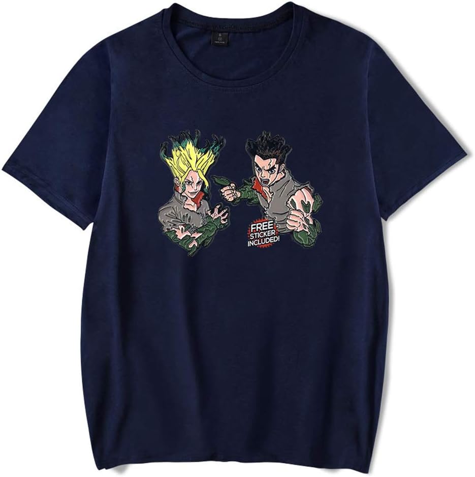 Siskey Anime Dr Stone Fashion Casual,T-Shirt with Short Sleeves for Men and Women Summer,Anime Cartoon Short Sleeve Shirt