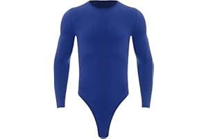 Freebily Mens High Cut Thong Leotard Tops One Piece Slim Fit Bodysuit Swimsuit Compression Sleepwear
