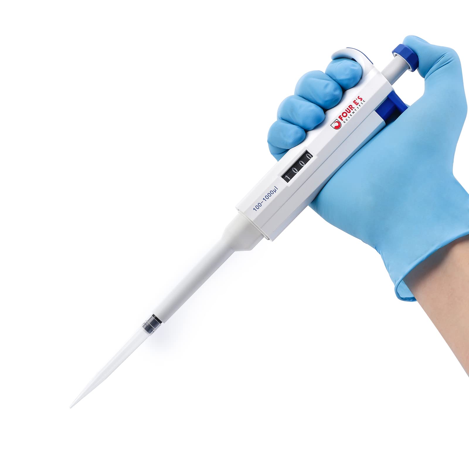 Photo 1 of FOUR E'S SCIENTIFIC 1ml Single-Channel Pipettor Adjustable Variable Volume 100-1000ul Micro Pipette High Accurate Pipettor for Laboratory