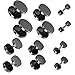 12PCS 16Gauge Cool Barbell Illusion Tunnel Fake Ear Plug Screw Back Stud Earring Set Black