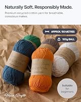 Utopia Crafts Re-Cotton Knitting Yarn 100g Evergreen DK Double Knitting view 3