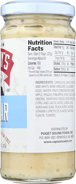 CAPTAIN TOADYS, SAUCE TARTAR, 8 OUNCE