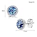Birthstone Stud Earrings, Copper Plated Cubic Zirconia Earrings for Women Blue Topaz/December Herinos