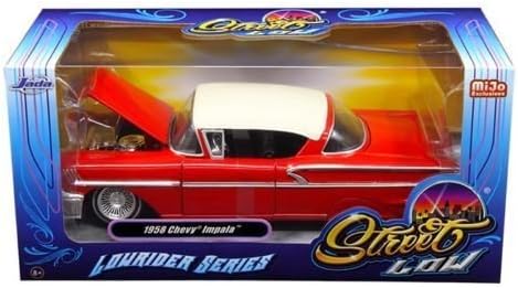 NEW 1:24 W/B JADA TOYS MiJo EXCLUSIVES COLLECTION - STREET LOW: LOWRIDER SERIES - RED 1958 CHEVROLET IMPALA Diecast Model Car By Jada Toys