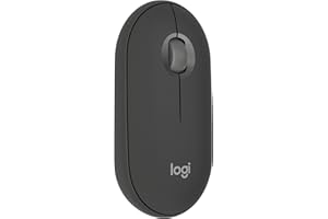 Mouse sem fio Logitech Pebble 2 M350s com Clique Silencioso, Design Slim Ambidestro, Conexão Bluetooth e Pilha Inclusa - Grafite