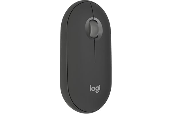 Mouse sem fio Logitech Pebble 2 M350s com Clique Silencioso, Design Slim Ambidestro, Conexão Bluetooth e Pilha Inclusa - Grafite