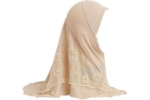 JDYaoYing Muslim Turban Kids Hijab Islamic Girls Arab Cap One Piece Scarf for ages 2-6