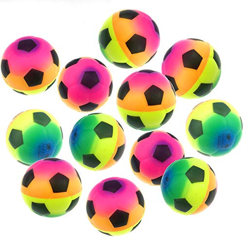 Akusety Mini Sports Stress Balls Rainbow Soccer Balls Fun, 12-Pack Foam ...
