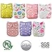 Nora's Nursery Baby Cloth Pocket Diapers Inserts 1 Wet Bag 7 Pack Pink Blossoms