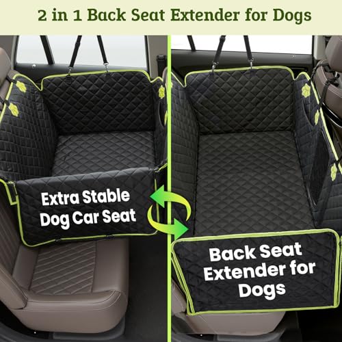Pecute Funda Coche Perro con Fondo Duro para Asiento Trasero 2 en 1, Impermeable y a Prueba de Arañazos, Impermeable Antirayaduras, con Base Reforzada 150 kg
