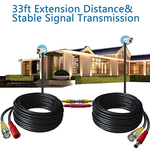 SIOCEN Security Camera Cable 25ft All-in-One BNC Video Power Cable,2-in-1 BNC Extension Wire Cord with BNC Connectors and RCA Adapters for CCTV Camera AHD-TVI DVR Surveillance Security System Wiring - Thumbnail 4