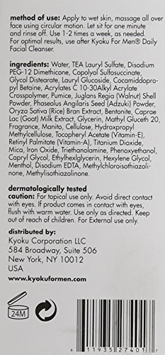 Kyoku For Men Exfoliating Facial Scrub | Kyoku For Men Face Scrub, A Gentle Acne Treatment For Men (3.4oz) Updated Formula