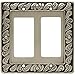 Franklin Brass 64037 Paisley Double Decorator Wall Plate / Switch Plate / Cover, Brushed Satin Pewter
