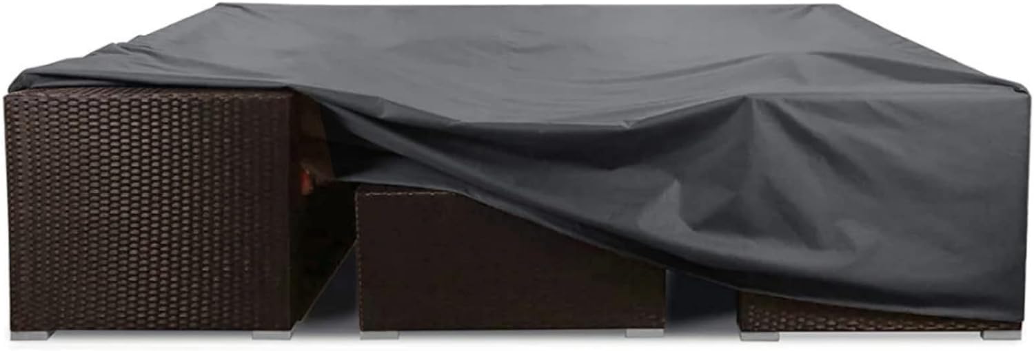 YoungBee Garden Furniture Covers - Rectangular/Square Outdoor Rattan Sofa Set & Patio Table Covers - Waterproof, Anti-UV, Tear-Resistant 420D Oxford Fabric - 350*260*90cm