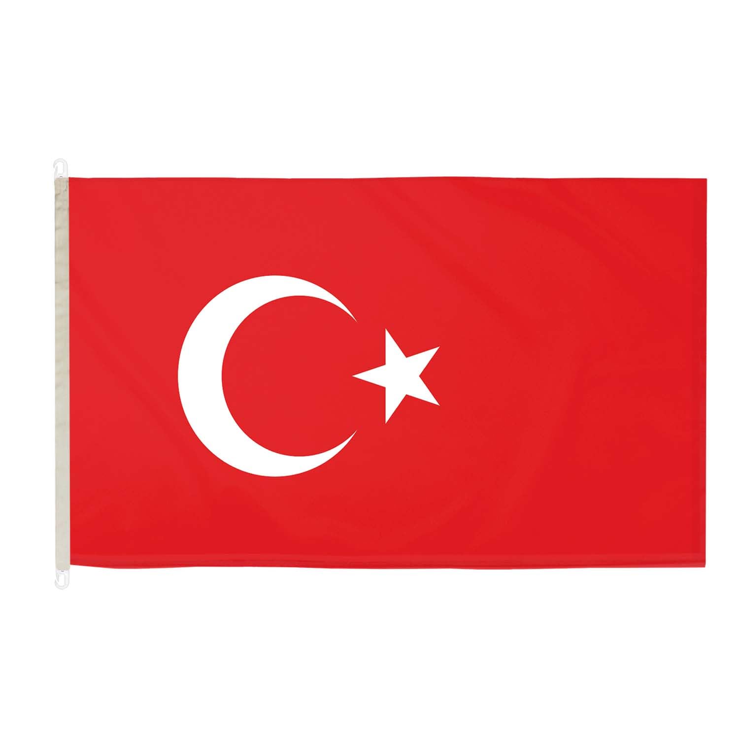 DuraFlag Turkey 5ft x 3ft with Clips/Hooks - Premium Quality 5x3 Turkish Flags