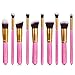 Makeup Brushes: iLoveCos Professional Cosmetic Brush Set for Liquid or Powder Foundation(10 Pieces Gloden Pink with Velvet Carry Bag)
